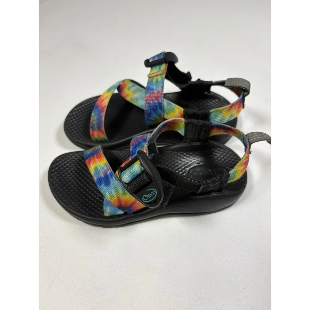 Chaco Kids Z1 EcoTread Sandals JCH199812 Rainbow Tie Dye Youth Size 12 Hiking